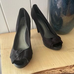 $10 SALE Black Heels Evening Party Date Nite Women’s Size 9 Fioni 4” Chunky Heel